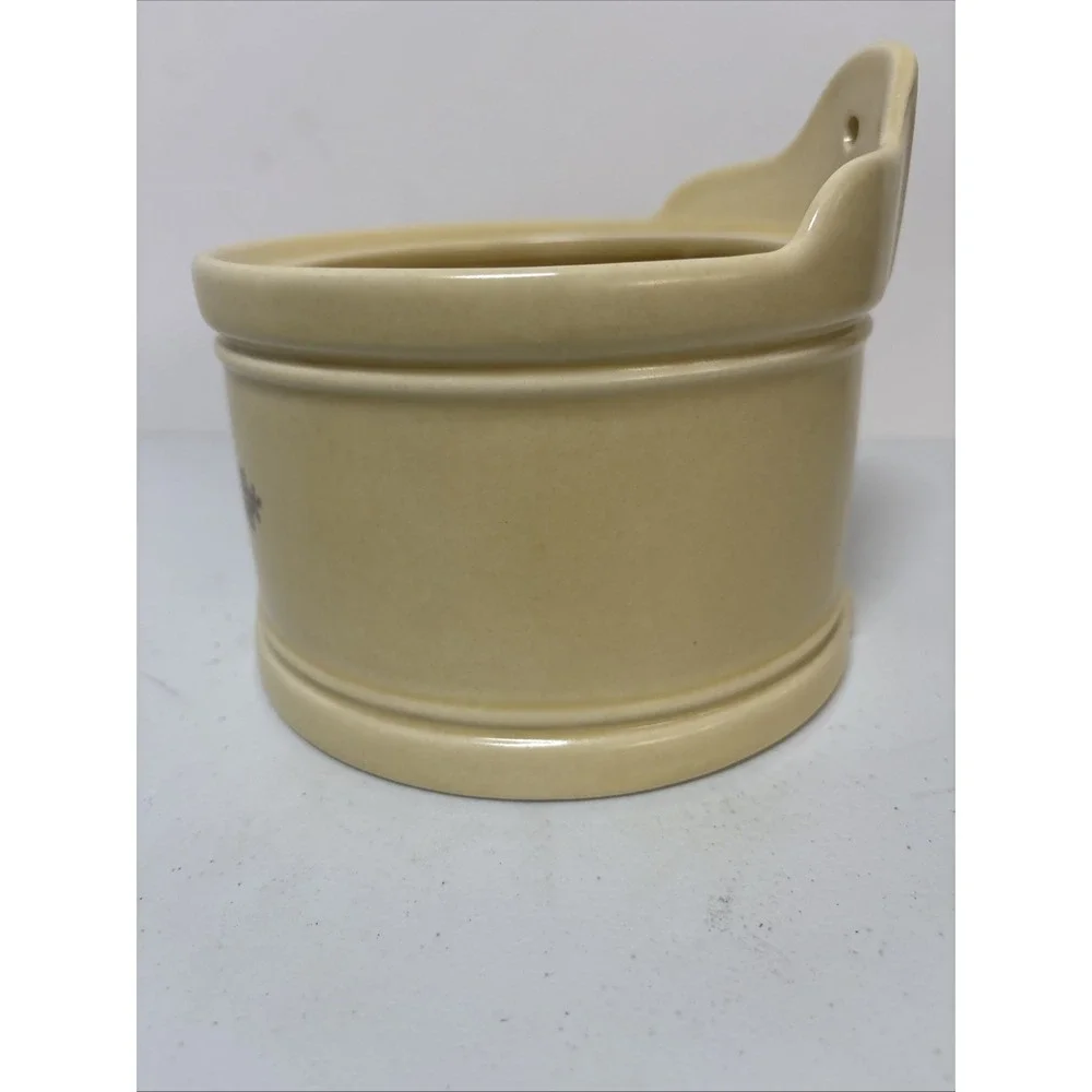 Vintage 70's Pfaltzgraff Village Stoneware Salt Crock with Lid Floral Design